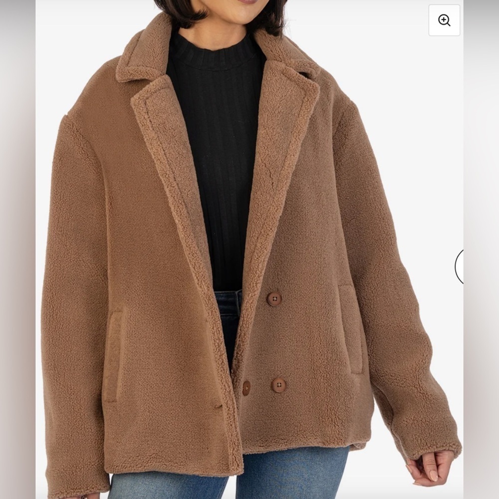 NWT KUT from the Kloth Emilijah Sherpa Coat Jacket Button up Women XS